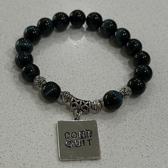 DONT QUIT Beaded Stretch Bracelet Unisex - Picture 4 of 5